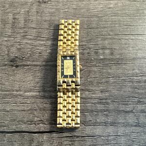 Vintage ELGIN WATCH Women DIAMOND TANK Working Gold Tone
